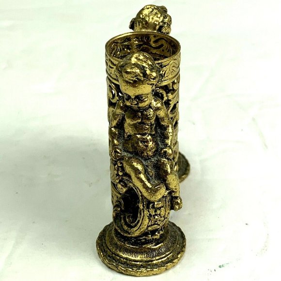 Vintage Stylebuilt Vanity Cherub Angel Perfume Lipstick Brush Holder Accessory - Picture 3 of 9